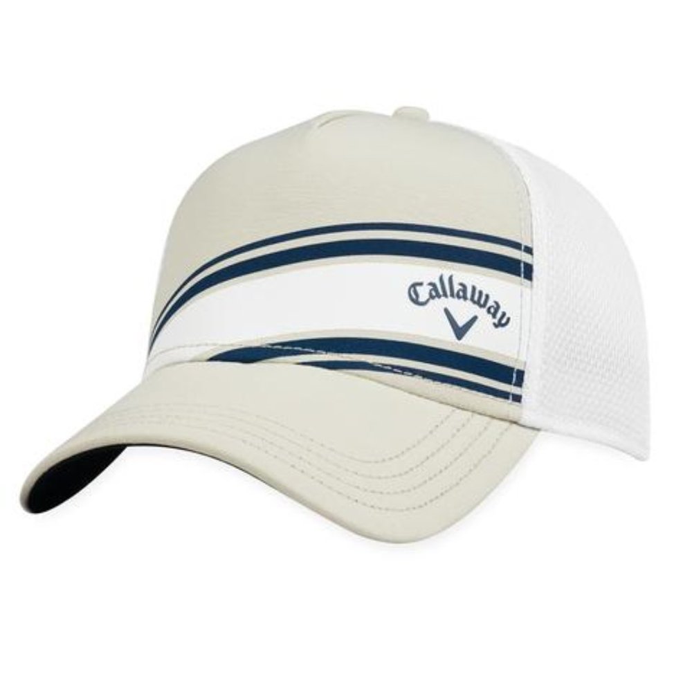 Callaway Logo Khaki White Snap Back Golf Cap NWT - Picture 1 of 2